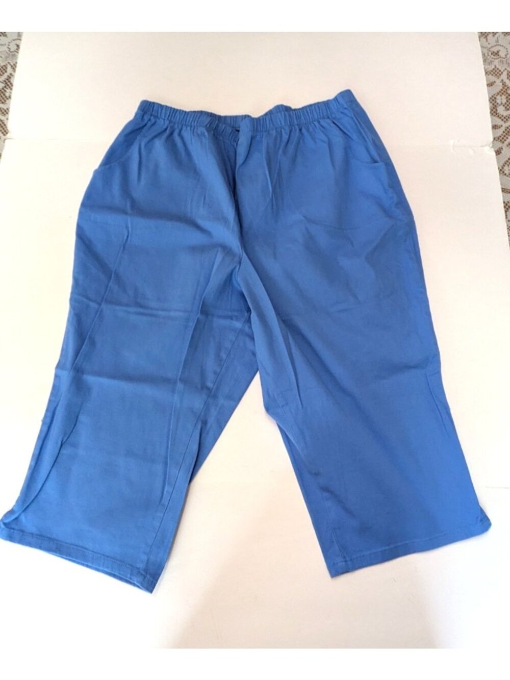 Denim & Co Blue Capri Pedal Pusher Pants Womens Size 2X Pull On Pockets